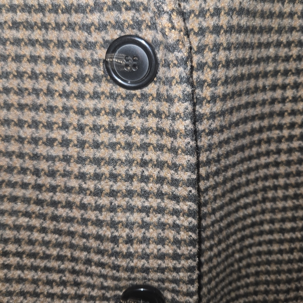 H&M SINGLE-BREASTED DARK BROWN HOUNDSTOOTH BLAZER SIZE L NWOT - Picture 6 of 10